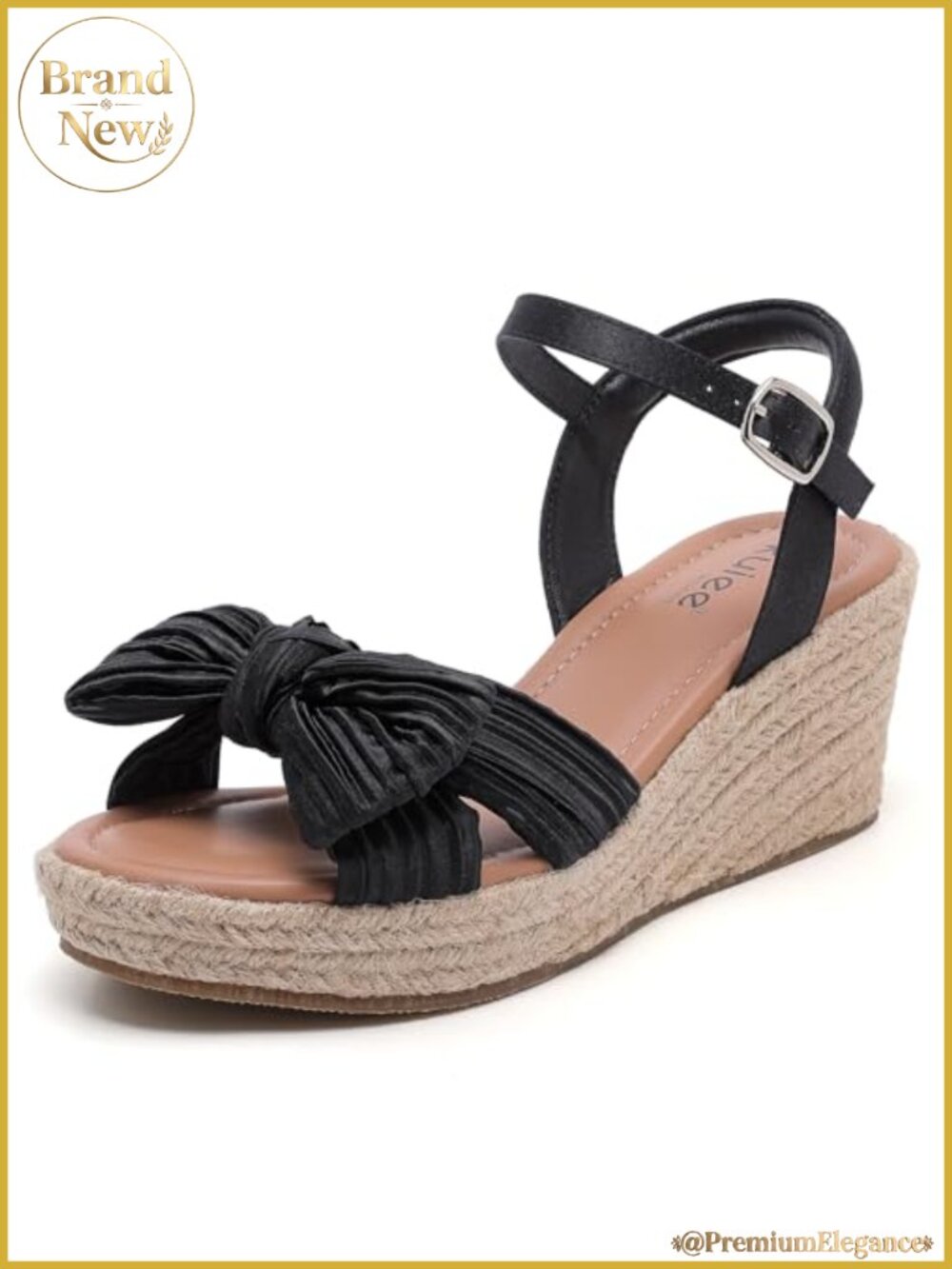 Wide Width Wedge Sandals with Memory Foam, Adjustable Strap